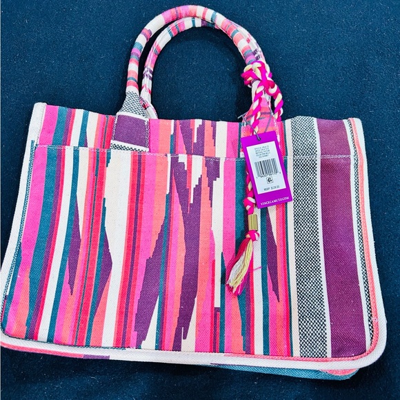 Vince Camuto Handbags - Vince Camuto Orla Pink Multi Woven Tote Bag – New With Tags